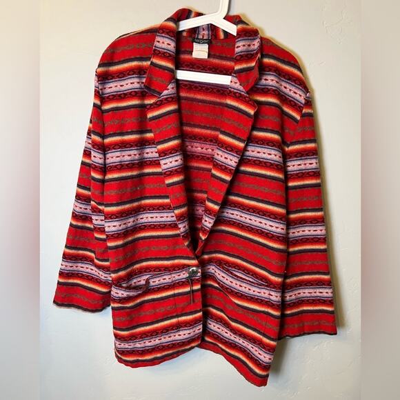 Herve Leger Vintage Blazer Southwestern 80s Wool Blazer - Picture 1 of 3